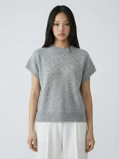 Lässiger, eleganter Kurzarmpullover