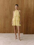 Chiffon Mini Dress with Halter