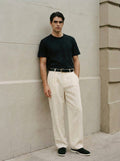 Elias Off-White Pleated Trousers