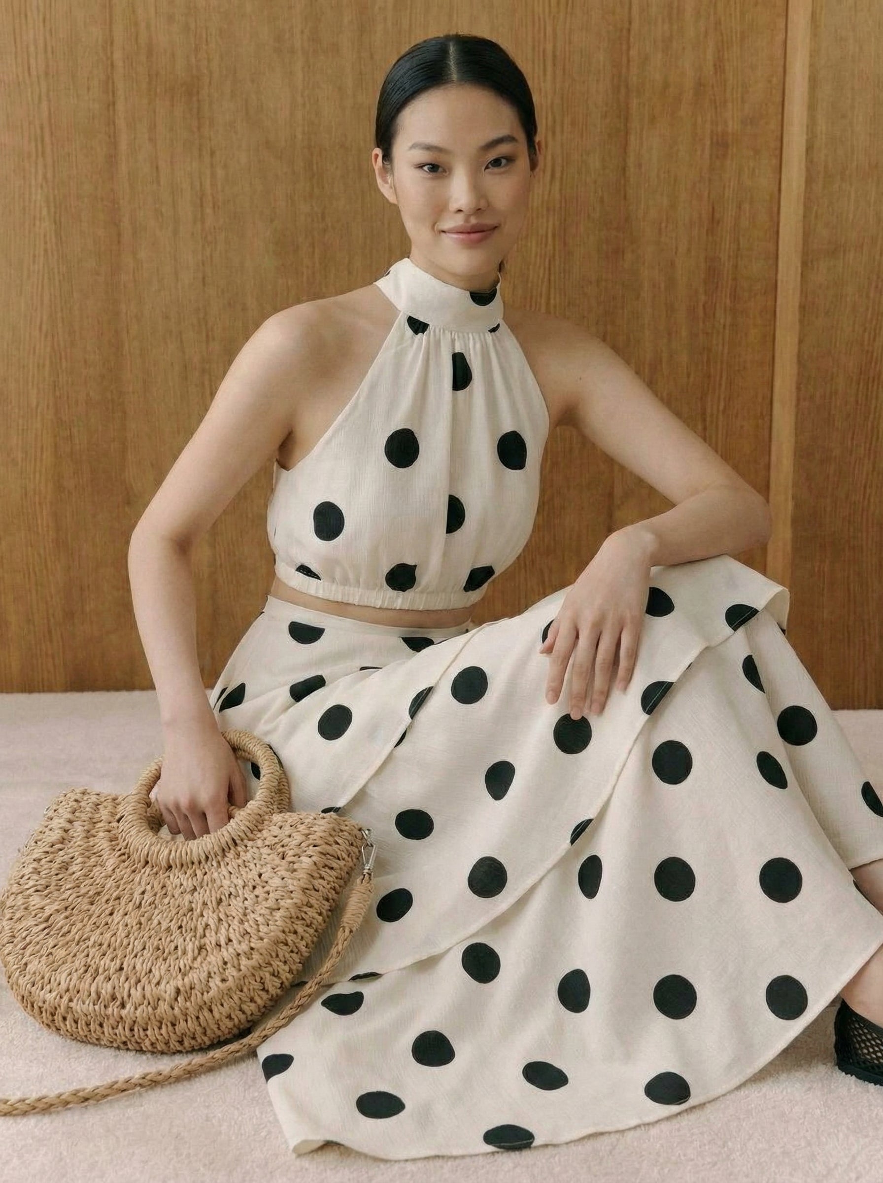 Gestuftes Maxi-Set „Luna Polka Dot“.