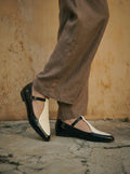 FLAT SHOES WITH POINTED TOES AND A T-BAR STRAP