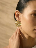 Soleil Hammered Gold Studs