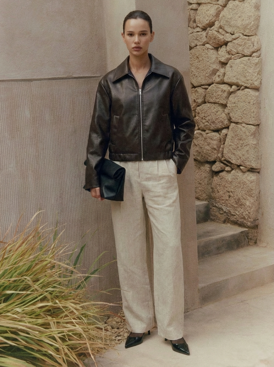 Estate Oversized Leather Bomber