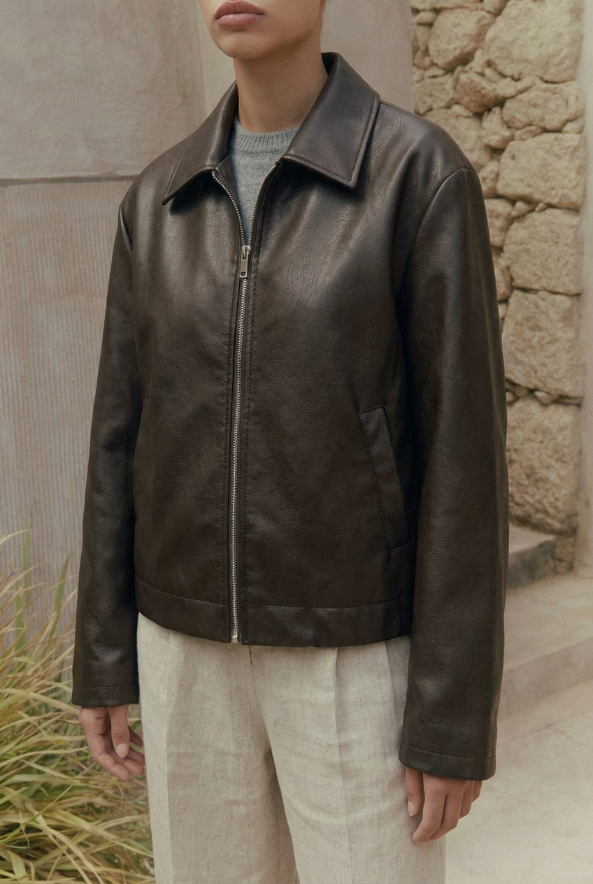 Estate Oversized Leather Bomber
