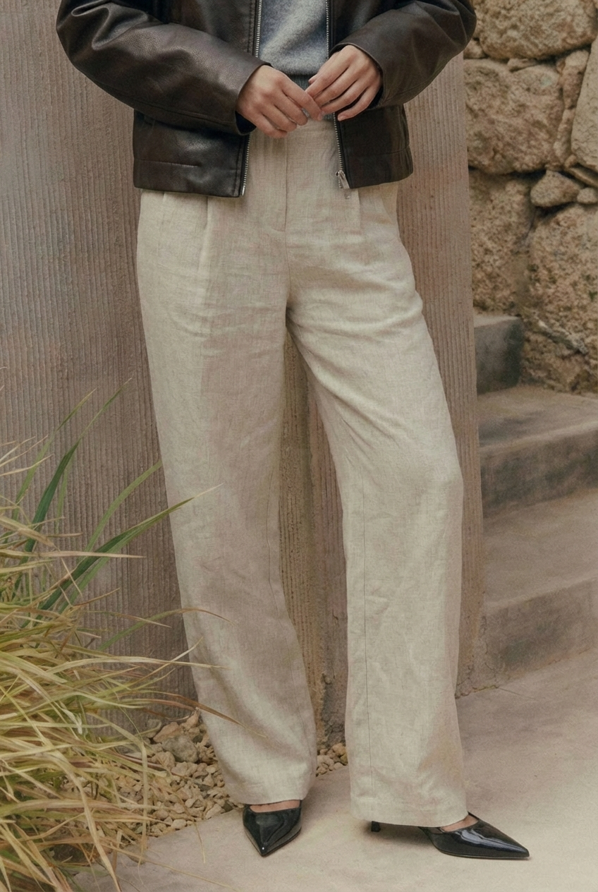 Elisa Leinenhose mit weitem Bein