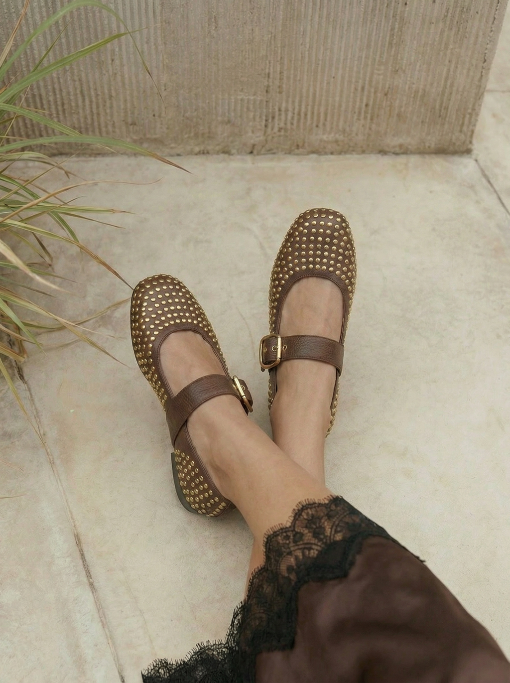 Estelle Studded Mary Jane Flats