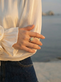 Citrine Halo Cushion Ring
