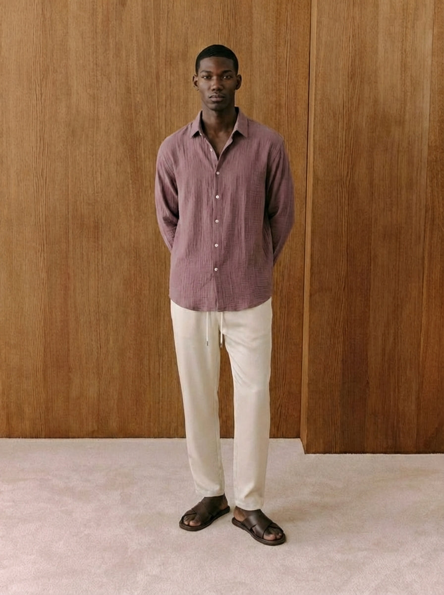 Caspian Textured Shirt & Linen Trouser Set