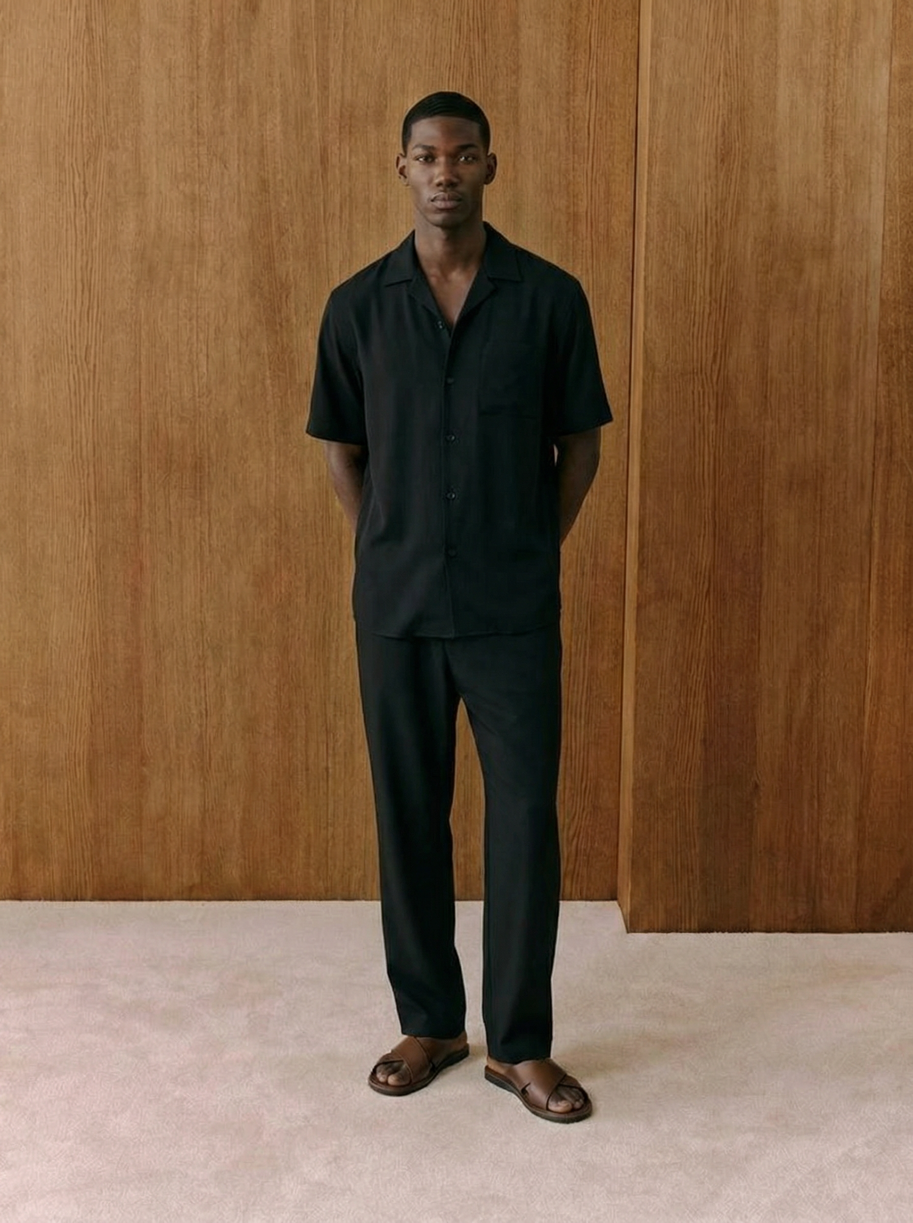 Nero Casual Short Sleeve Shirt & Trouser Set