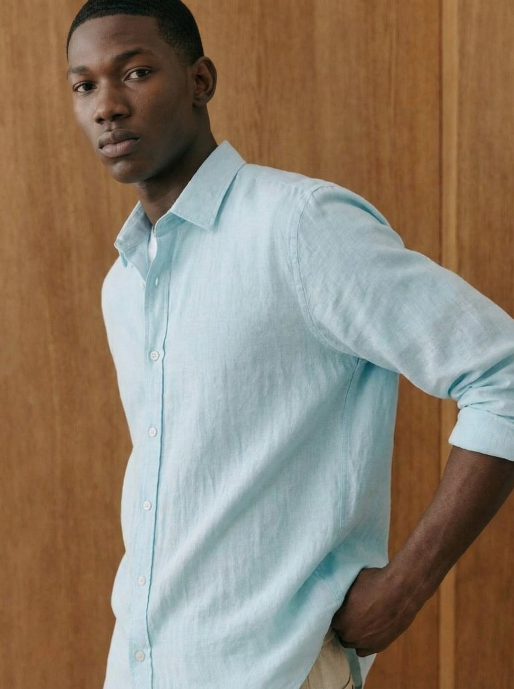 Lorenzo Sky Blue Cotton Muslin Shirt