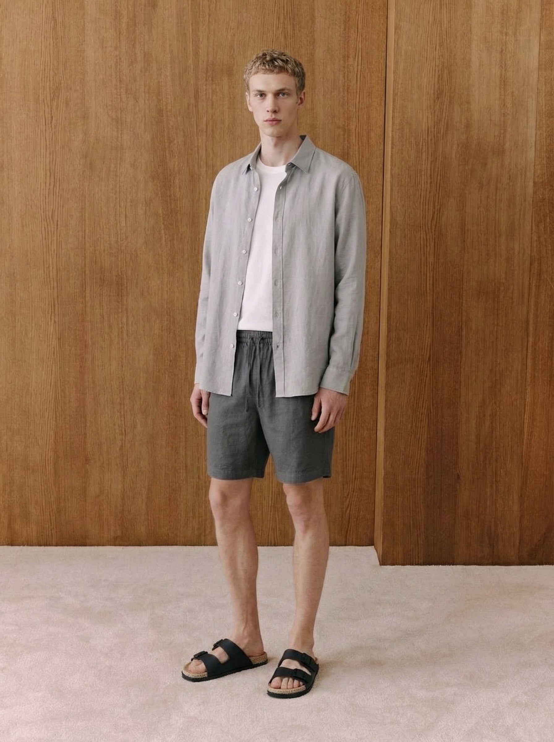 Lorenzo Grey Cotton Muslin Shirt