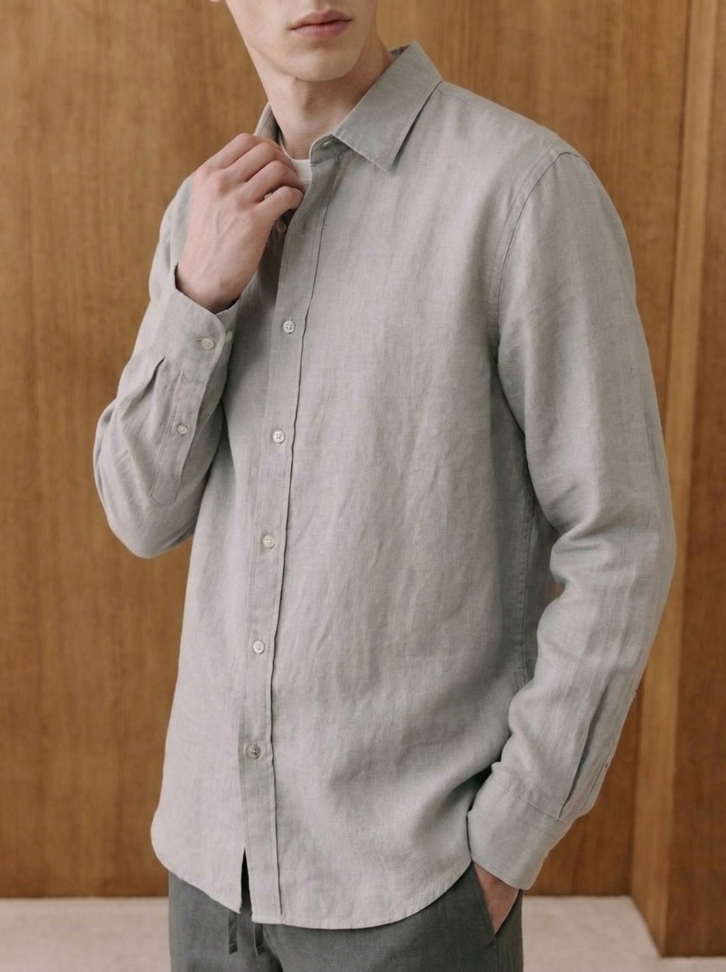Lorenzo Grey Cotton Muslin Shirt