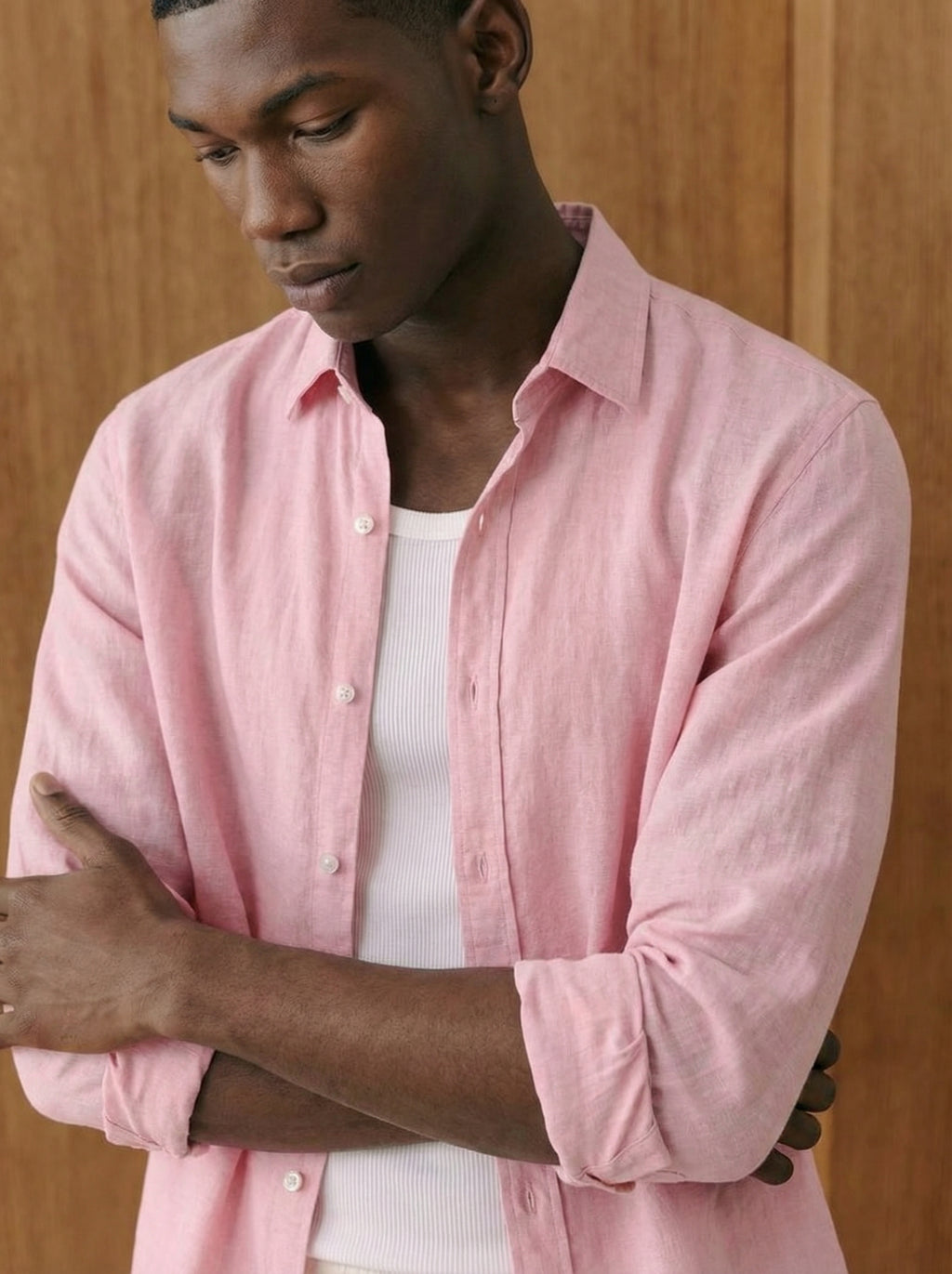 Lorenzo Pink Cotton Muslin Shirt