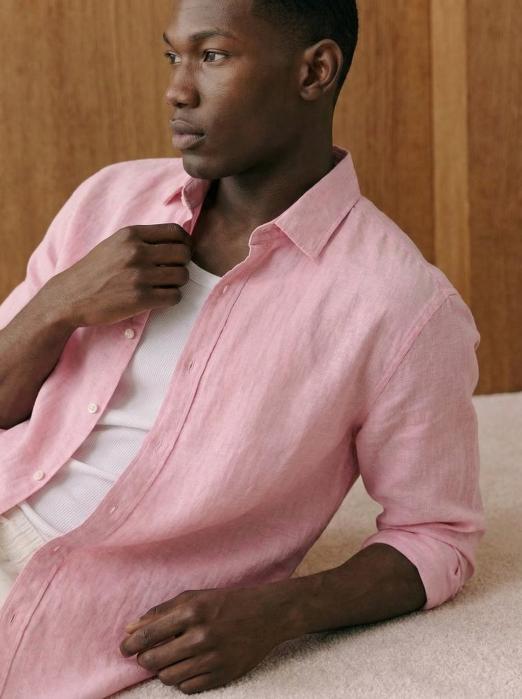 Lorenzo Pink Cotton Muslin Shirt