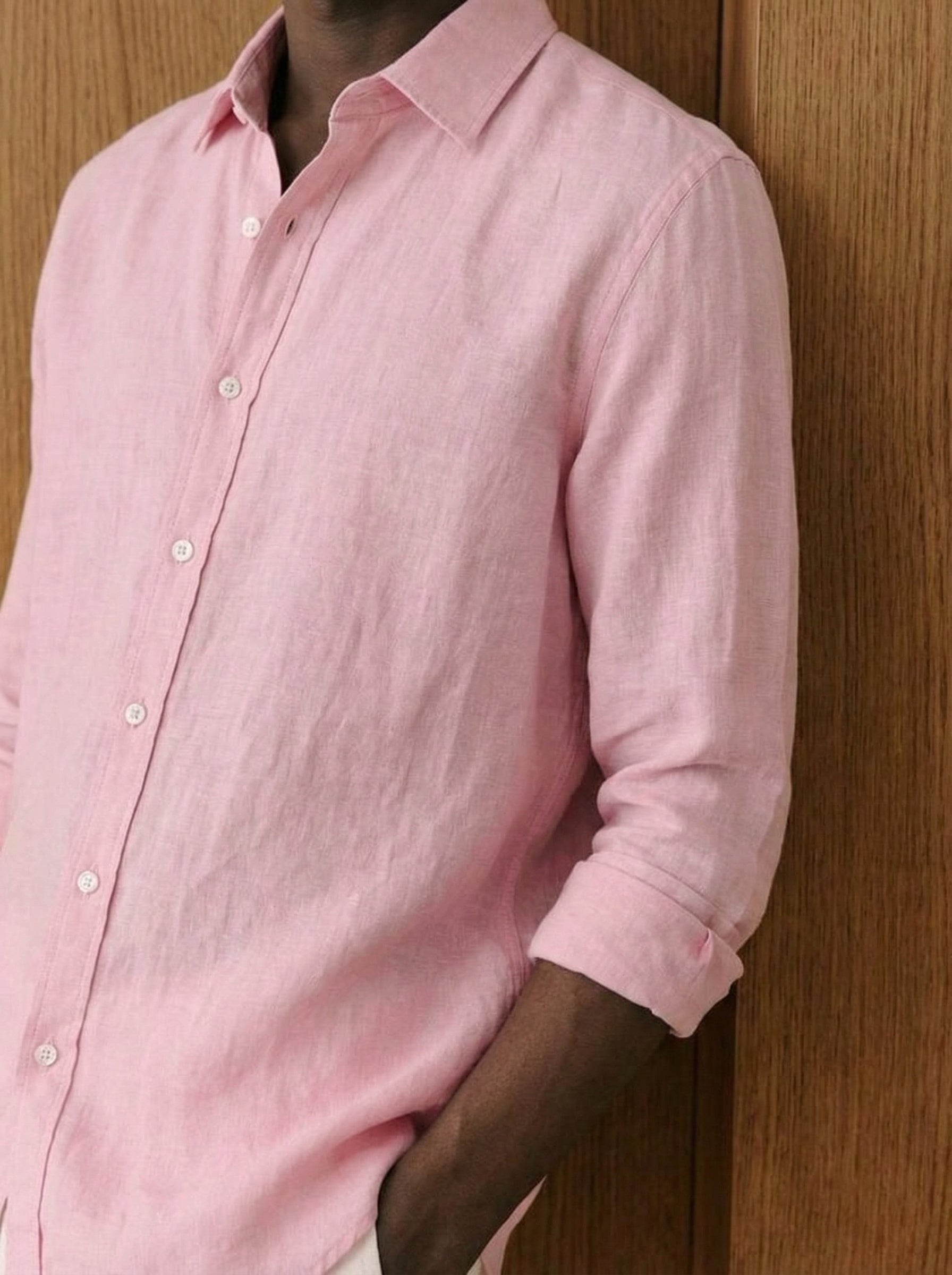 Lorenzo Pink Cotton Muslin Shirt