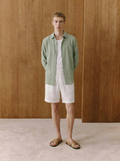 Lorenzo Green Cotton Muslin Shirt