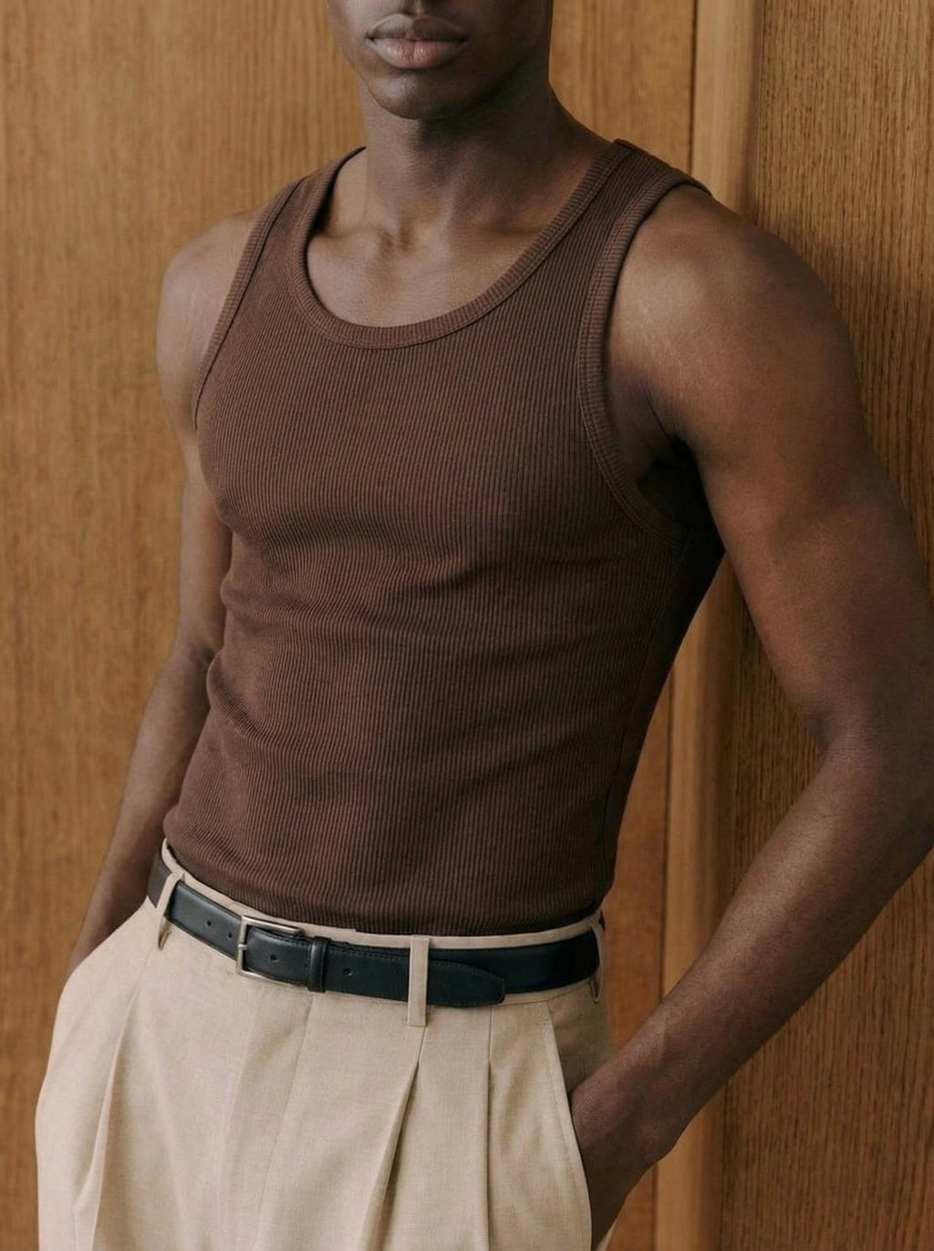 Ribbed Mocha Tank Top