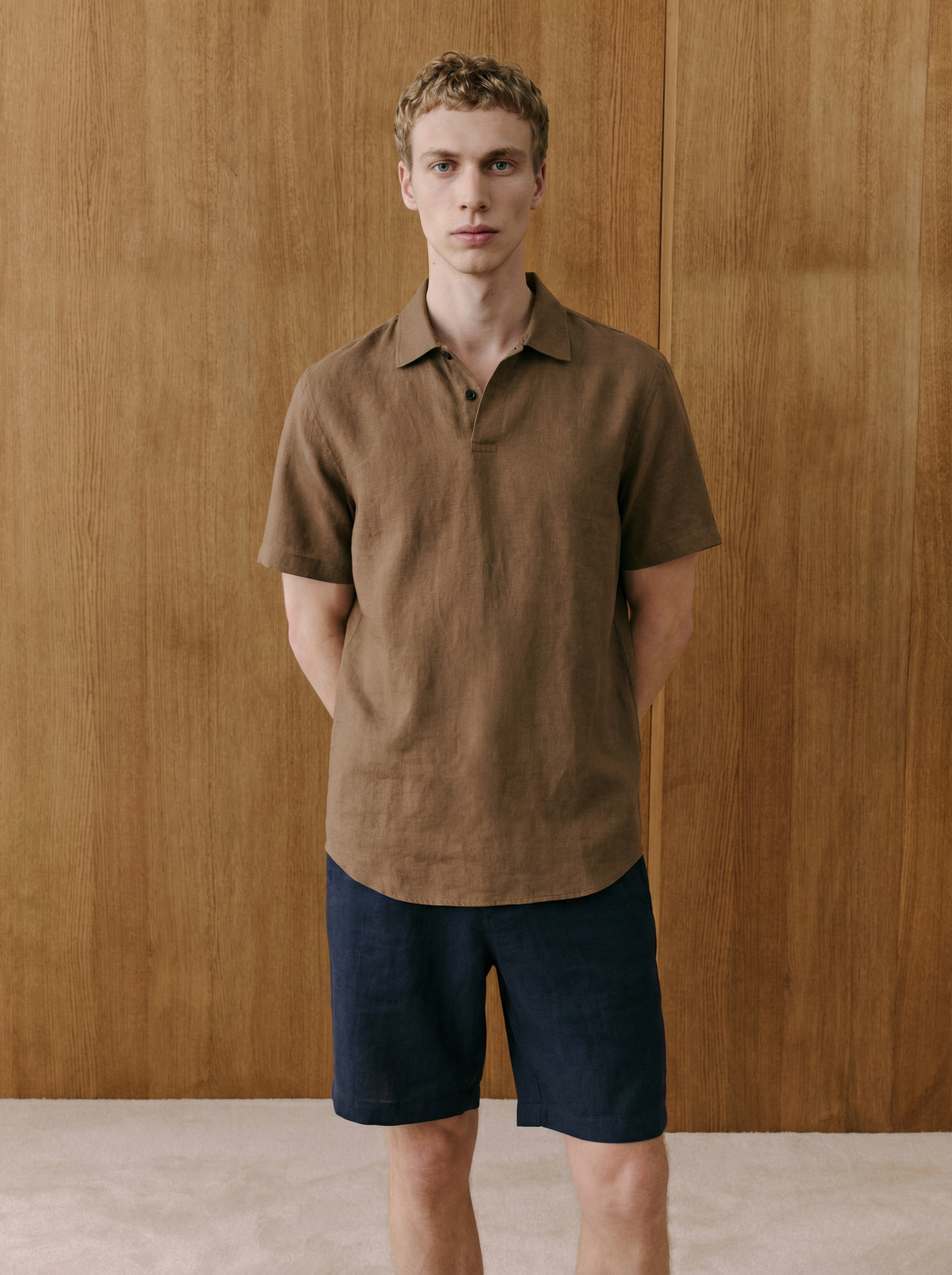 Terra Cotton Polo & Navy Short Set