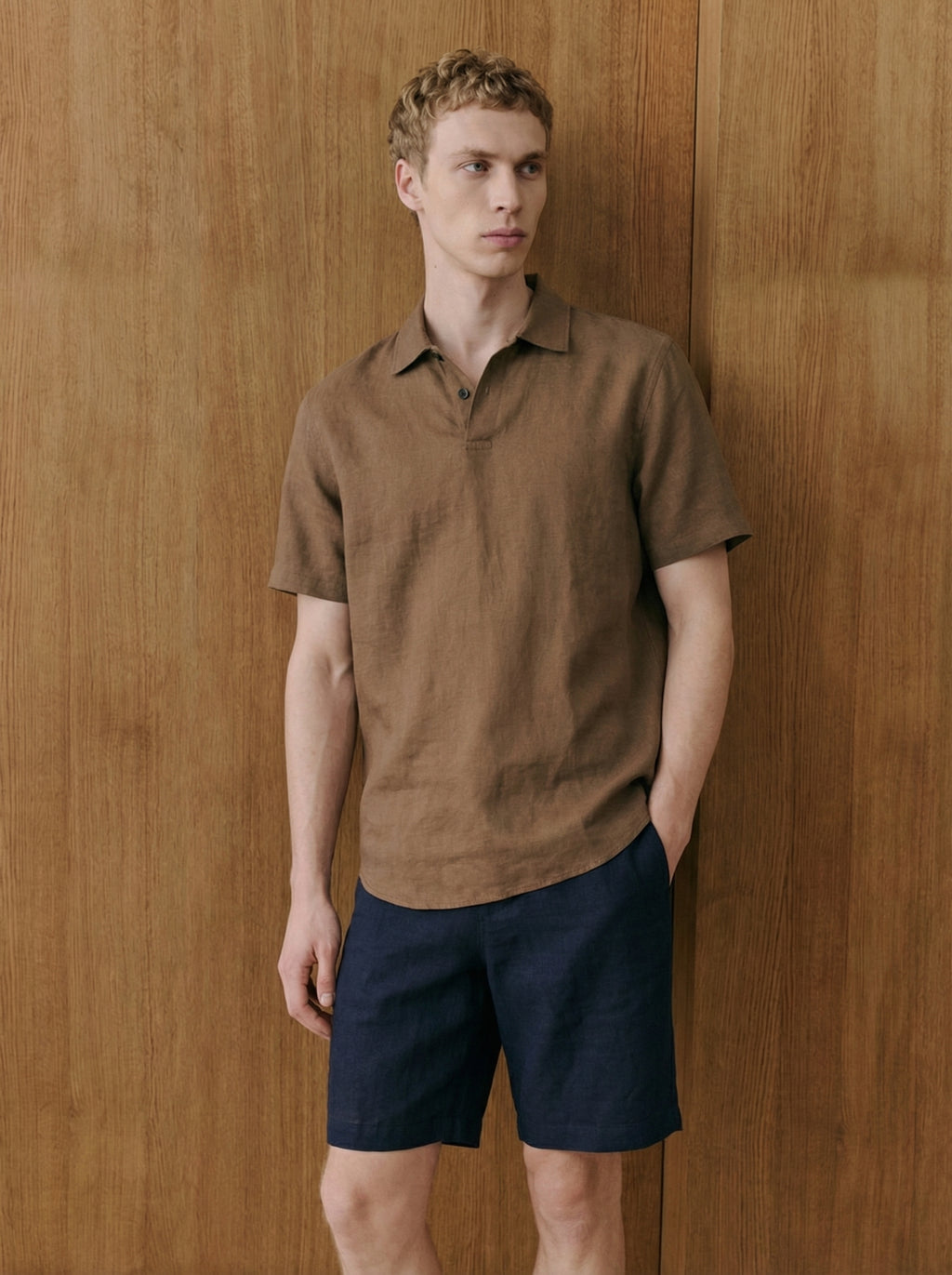 Terra Cotton Polo & Navy Short Set