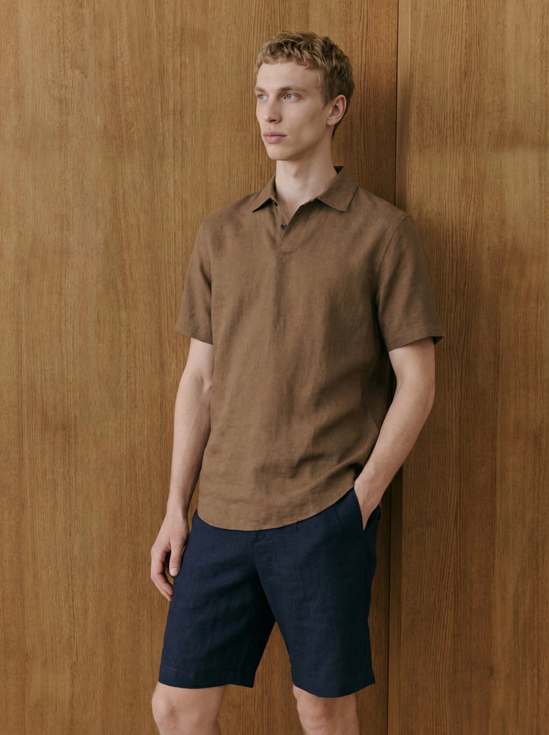 Terra Cotton Polo & Navy Short Set