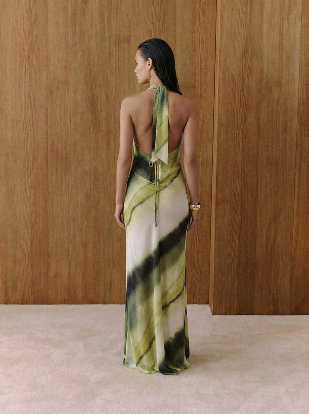 Isla Tropical Halter Maxi Dress