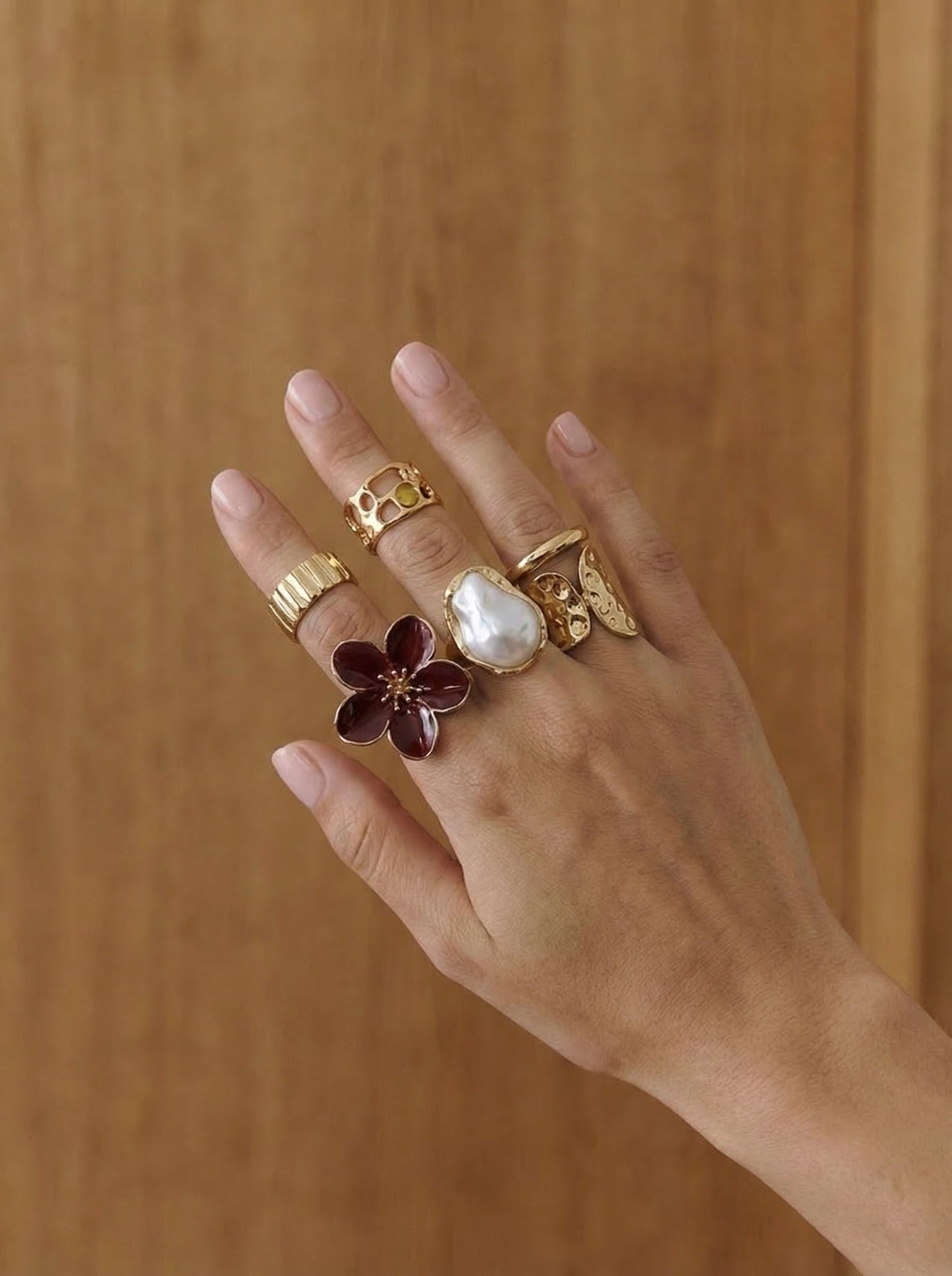 Bohemian Garden Gold Ring 6-Set