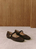 Elena Chocolate Suede Mary-Janes