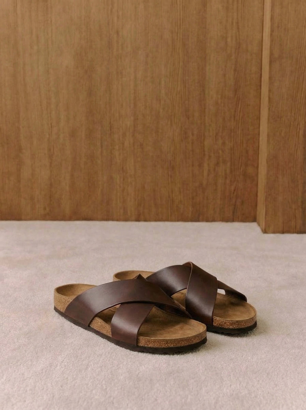 Malik Brown Cork-Sole Sandals