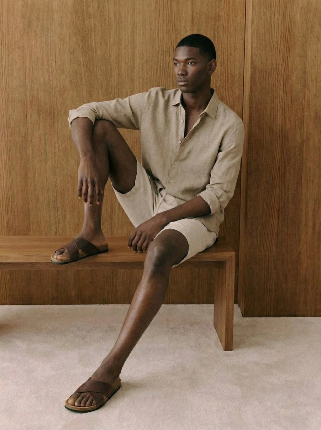 Malik Earth-Tone Linen Shirt