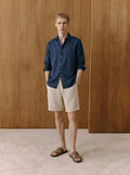 Malik Deepwater-Tone Linen Shirt