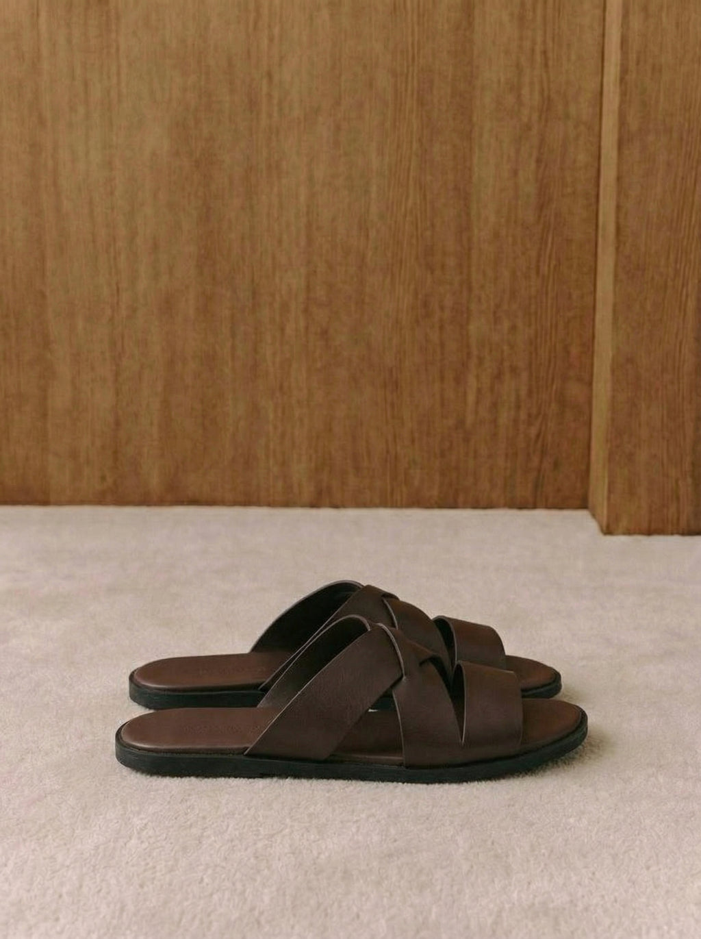 Loris Cross-Strap Leather Slides
