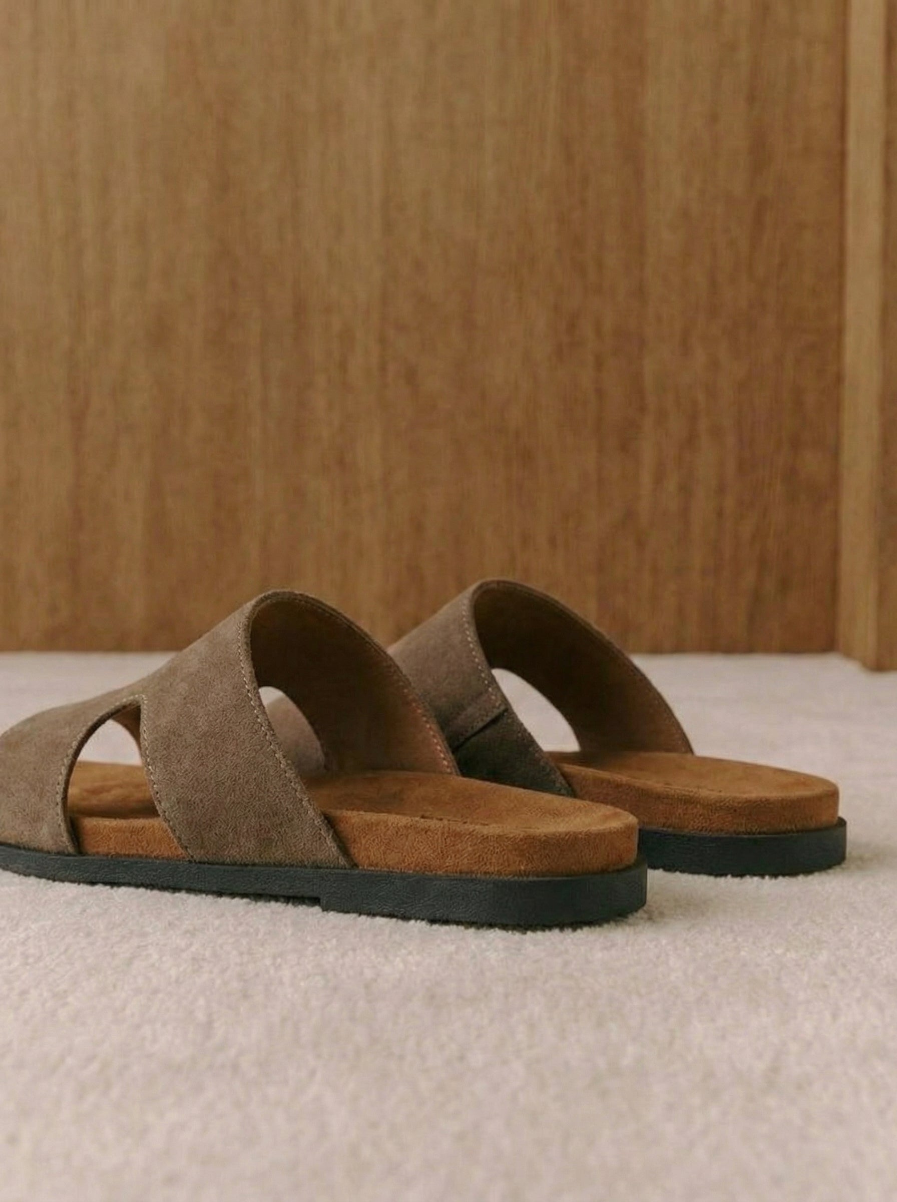 Luca Suede Cut-Out Slides