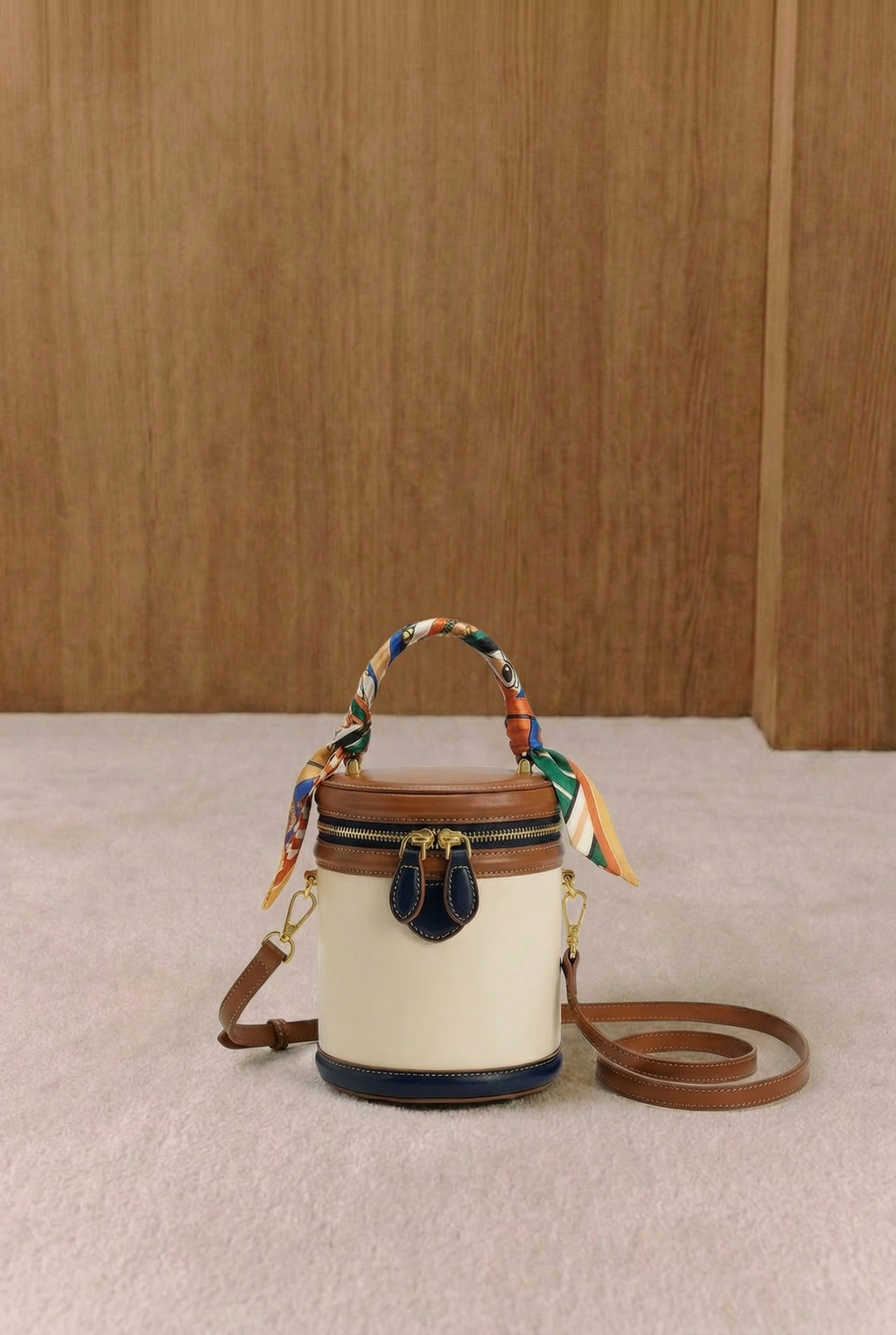 Nautical Cylinder Bucket Bag