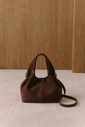 Lois Ruched Suede Hobo Bag