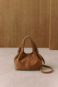 Lois Ruched Suede Hobo Bag