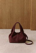 Lois Ruched Suede Hobo Bag