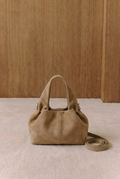 Lois Ruched Suede Hobo Bag