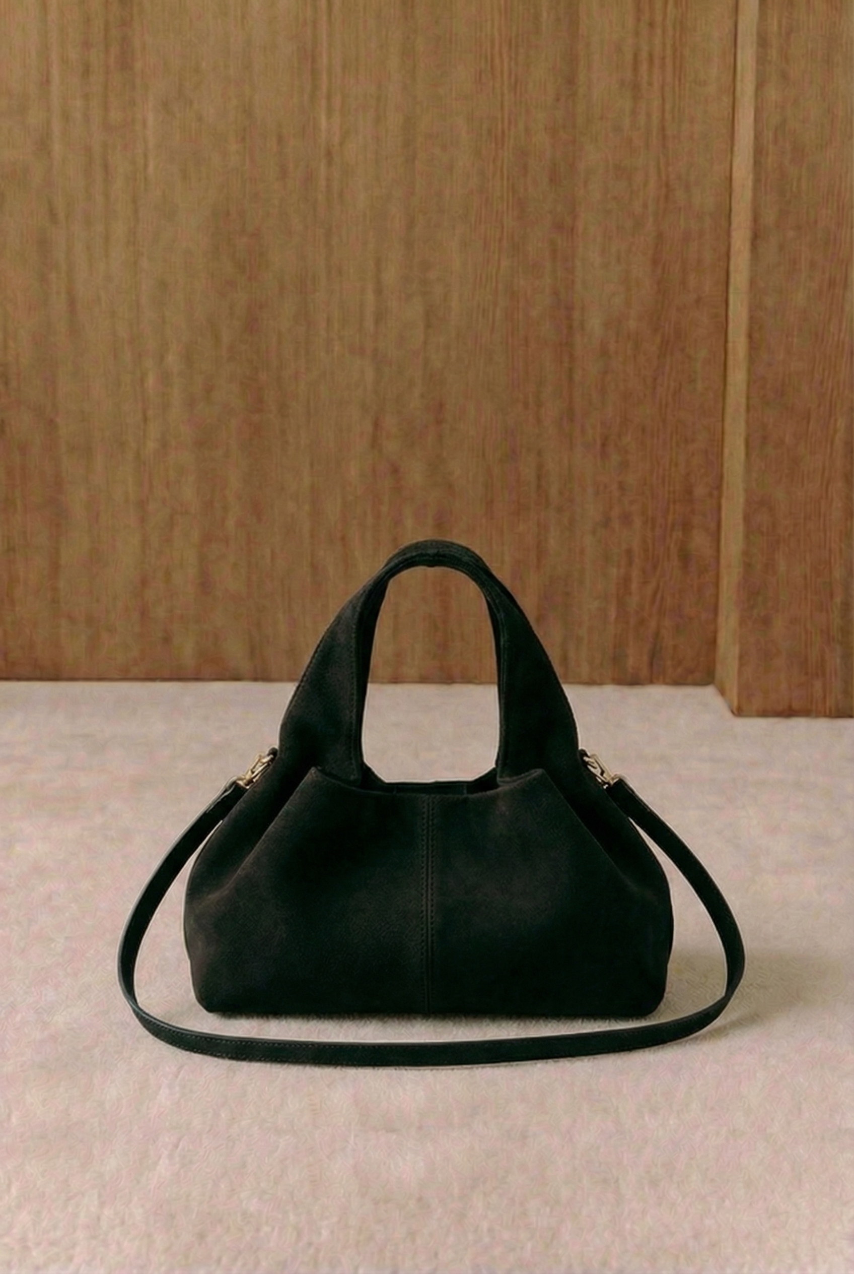 Lois Grand Ruched Suede Hobo Bag