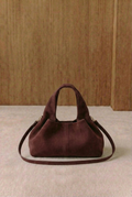 Lois Grand Ruched Suede Hobo Bag