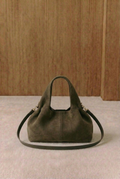 Lois Grand Ruched Suede Hobo Bag