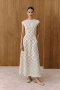 Chloe Cap-Sleeve Maxi Dress